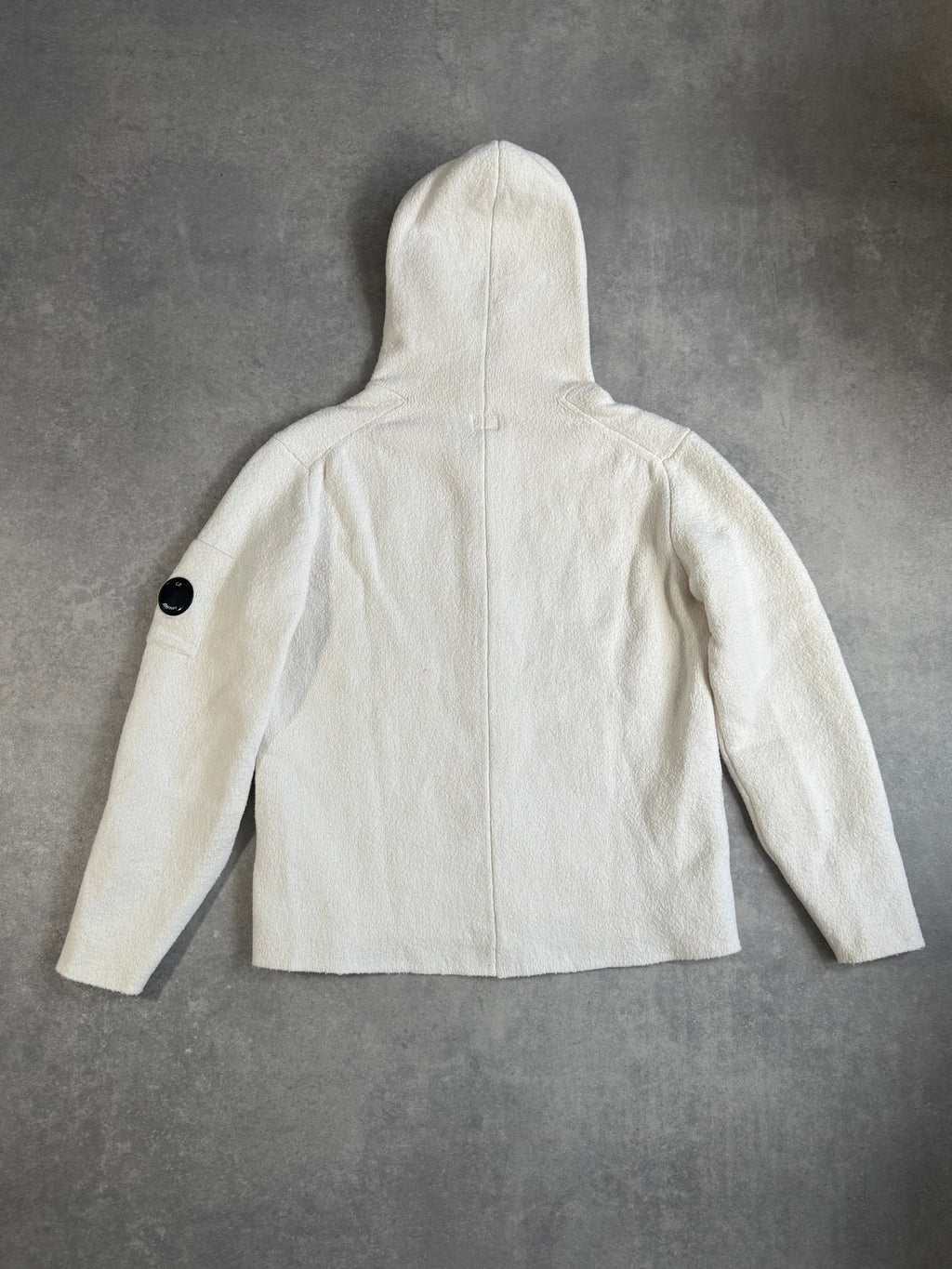 CP Company Heavy White Knit Fleece Hoodie