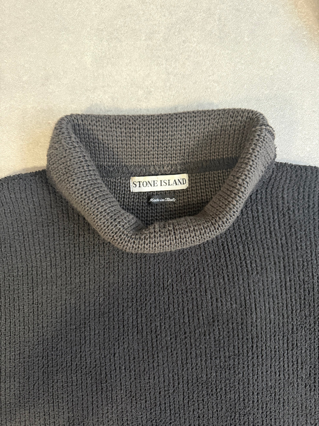 AW99 Black Stone Island Roll Neck Knit