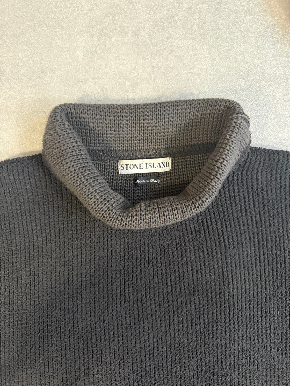 AW99 Black Stone Island Roll Neck Knit