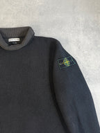 AW99 Black Stone Island Roll Neck Knit
