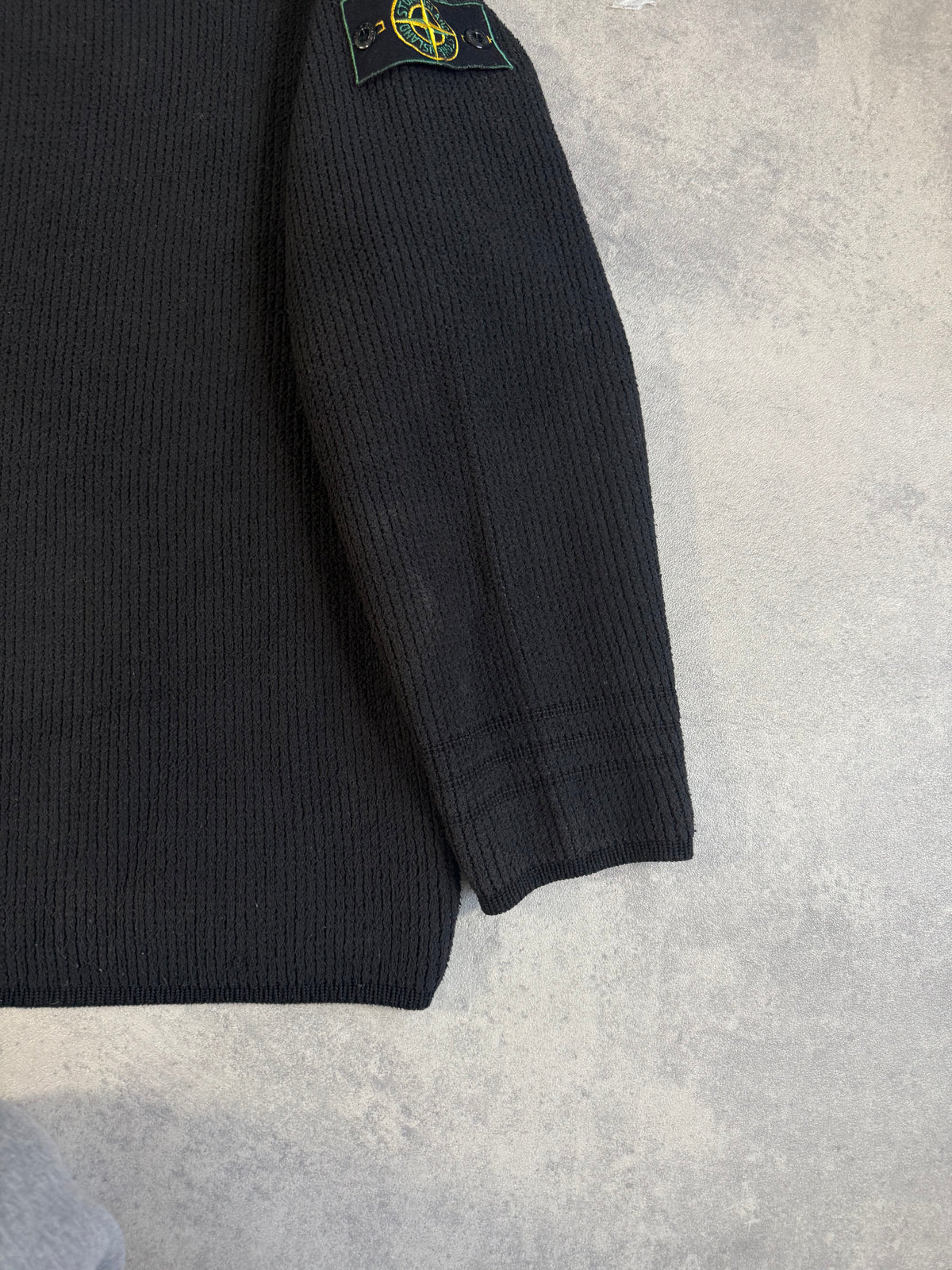 AW99 Black Stone Island Roll Neck Knit