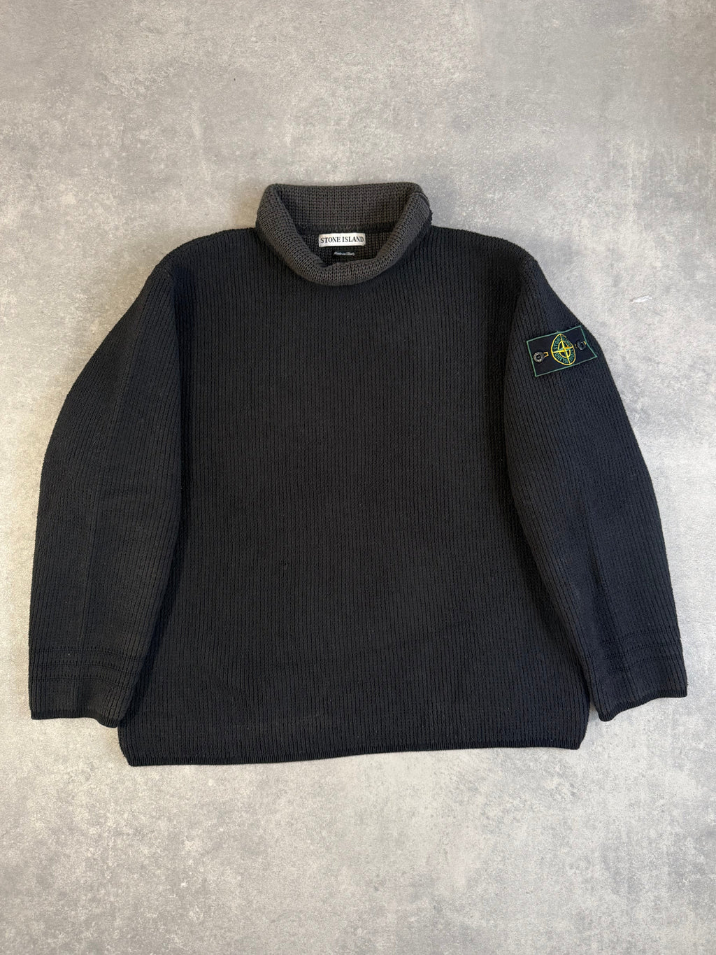 AW99 Black Stone Island Roll Neck Knit