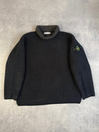 AW99 Black Stone Island Roll Neck Knit