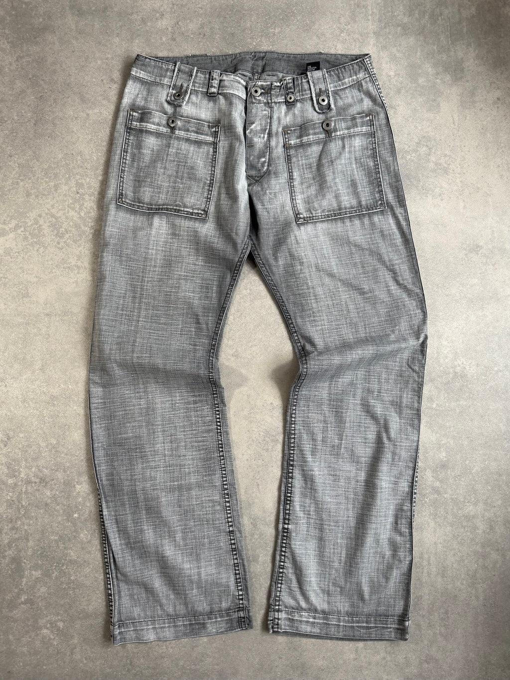 Diesel Grey Denim Baggy Straight Faded Jeans