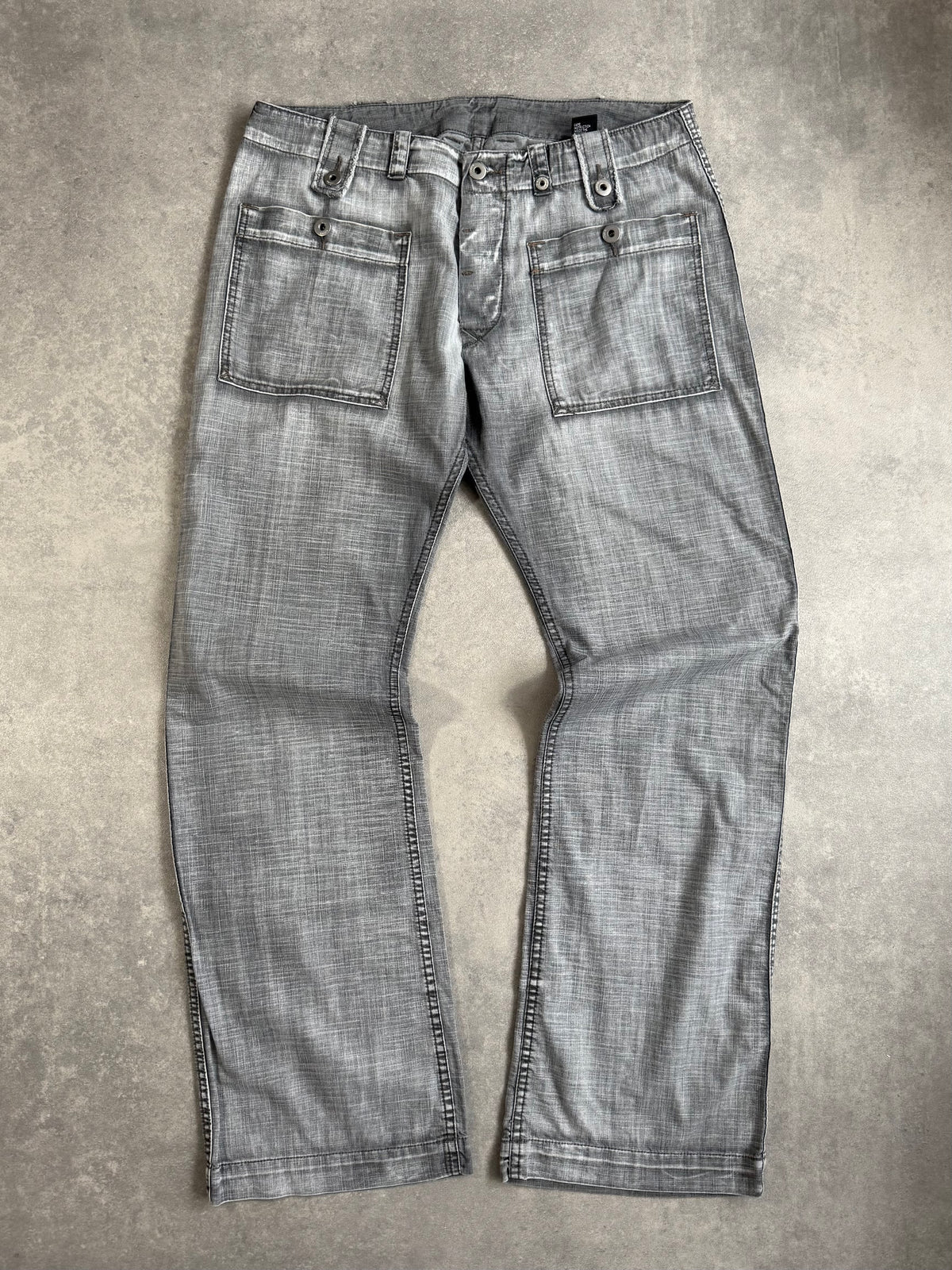 Diesel Grey Denim Baggy Straight Faded Jeans