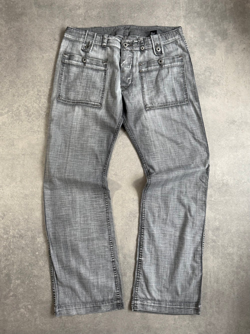 Diesel Grey Denim Baggy Straight Faded Jeans