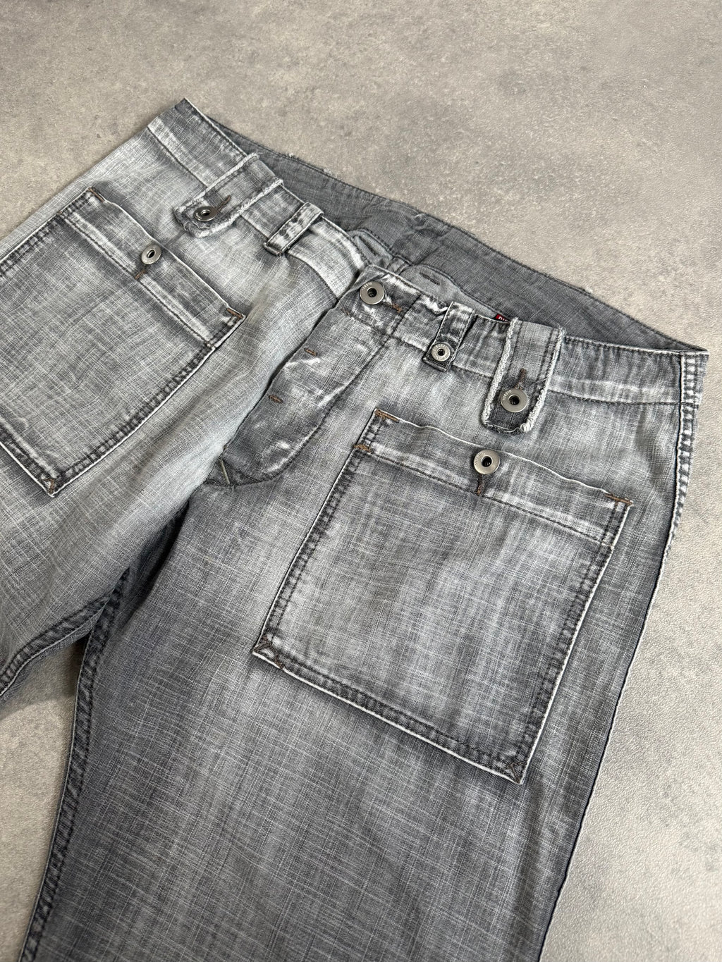 Diesel Grey Denim Baggy Straight Faded Jeans