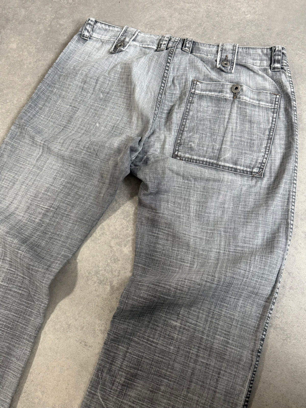 Diesel Grey Denim Baggy Straight Faded Jeans