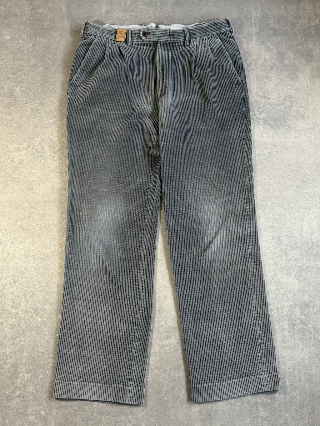 90s Burberrys Corduroy Pleated Baggy Straight Trousers