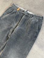 90s Burberrys Corduroy Pleated Baggy Straight Trousers
