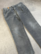 90s Burberrys Corduroy Pleated Baggy Straight Trousers