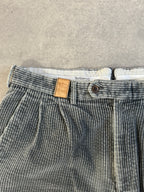 90s Burberrys Corduroy Pleated Baggy Straight Trousers