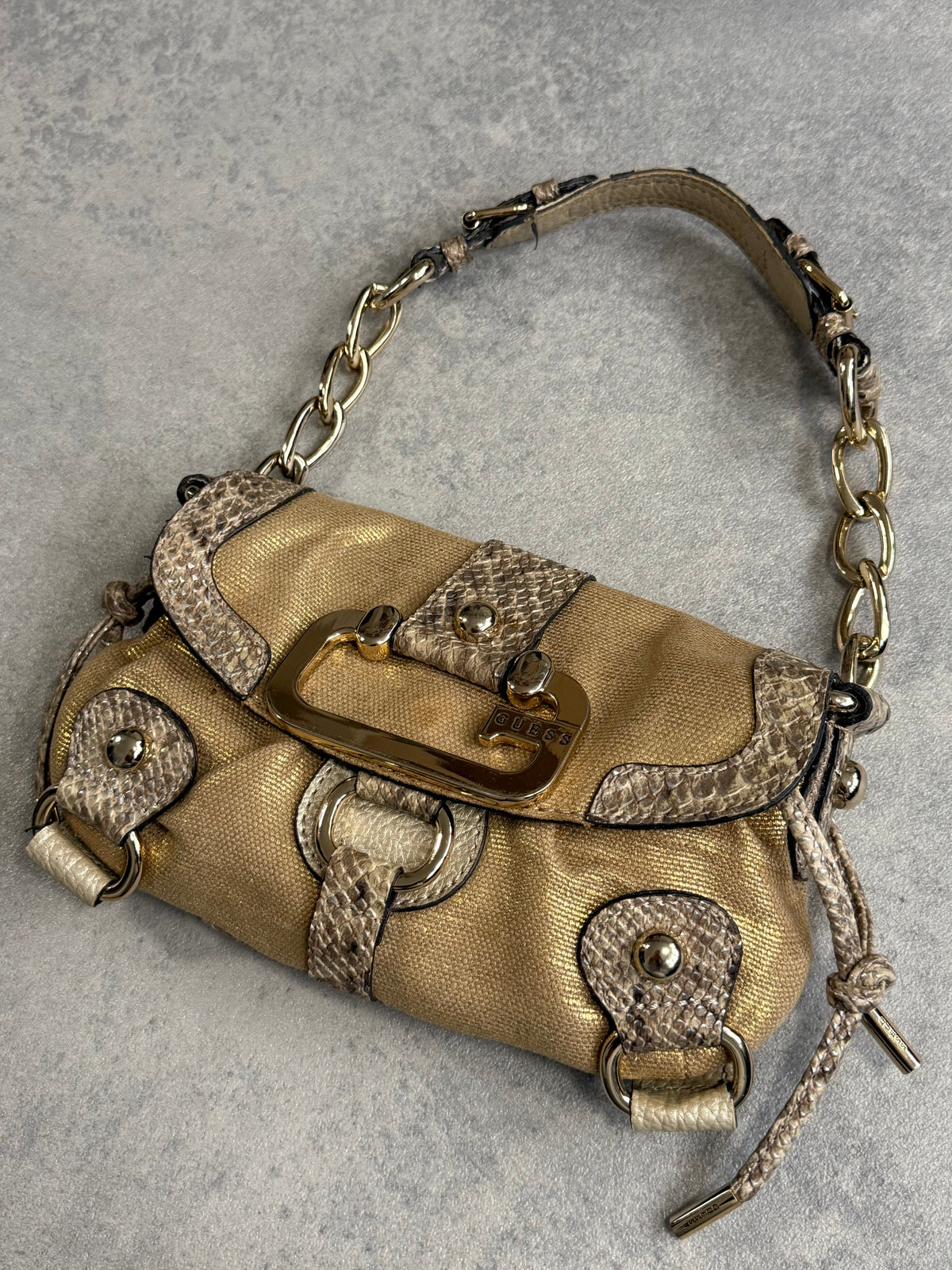 Rare Vintage Guess Gold Python Handbag