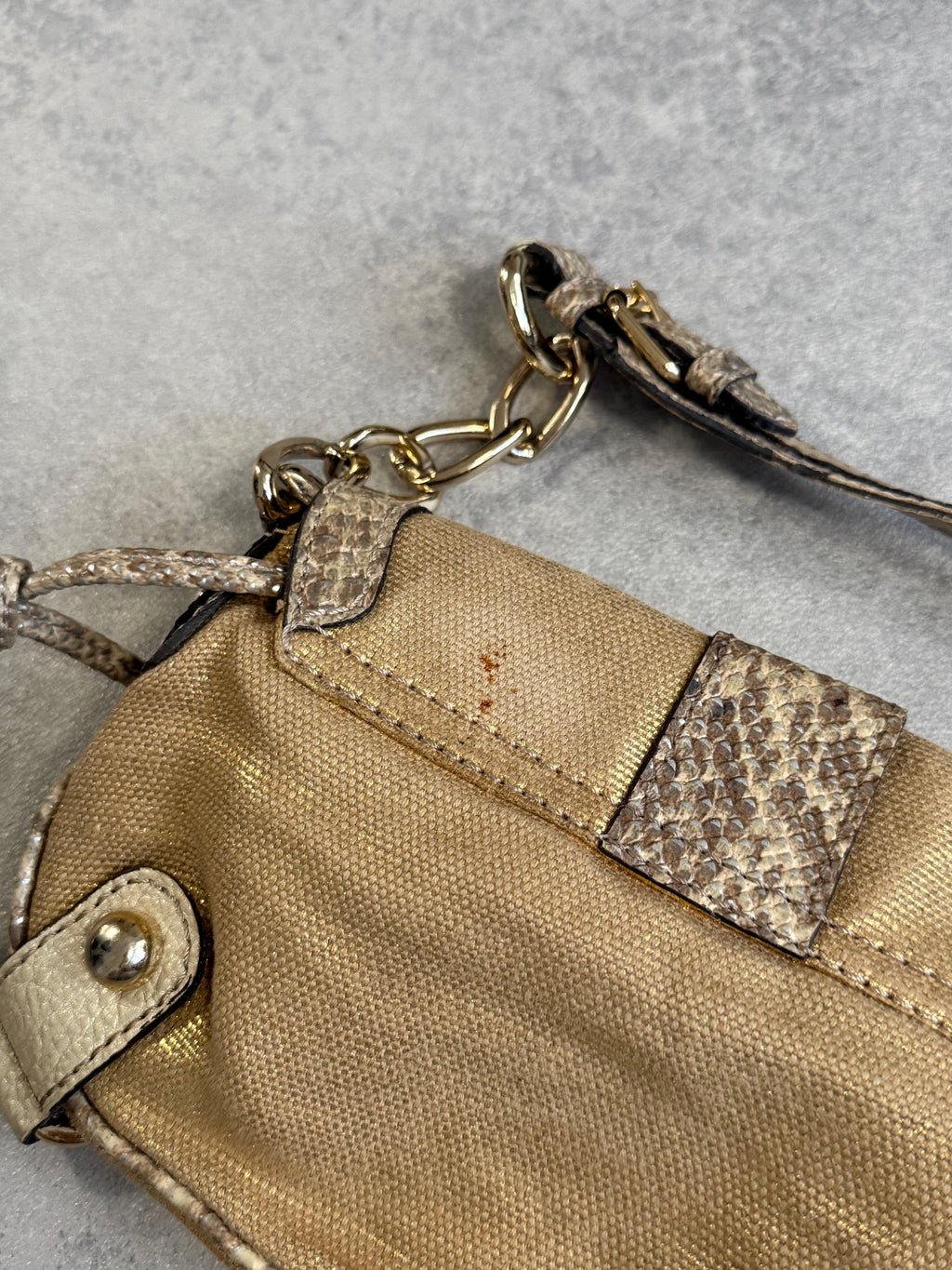 Rare Vintage Guess Gold Python Handbag