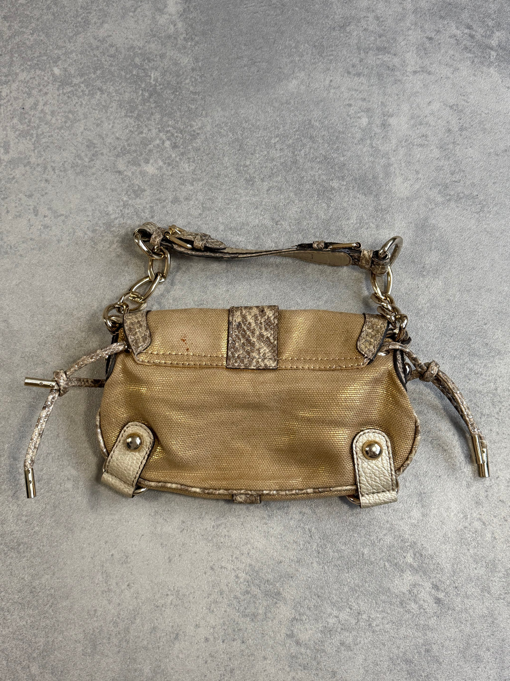 Rare Vintage Guess Gold Python Handbag