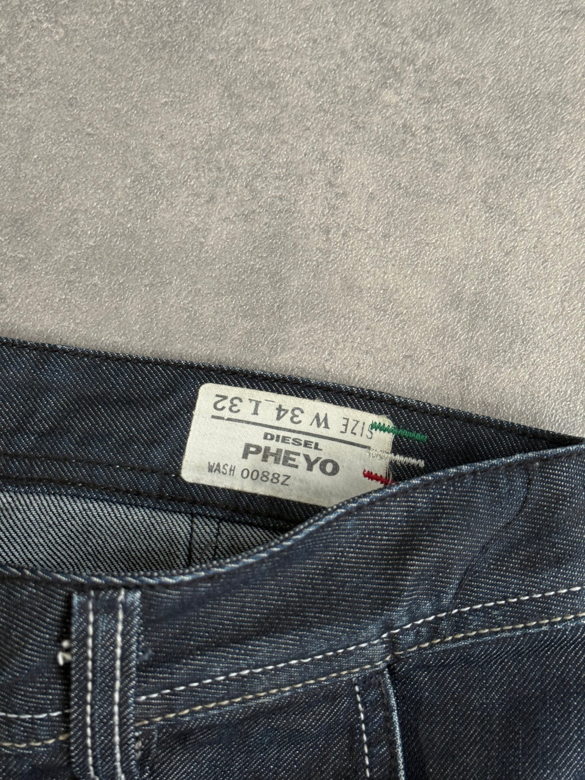 Vintage Diesel Back Buckle Baggy Raw Colour Denim Jeans