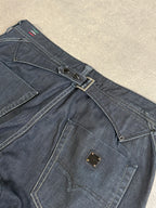 Vintage Diesel Back Buckle Baggy Raw Colour Denim Jeans