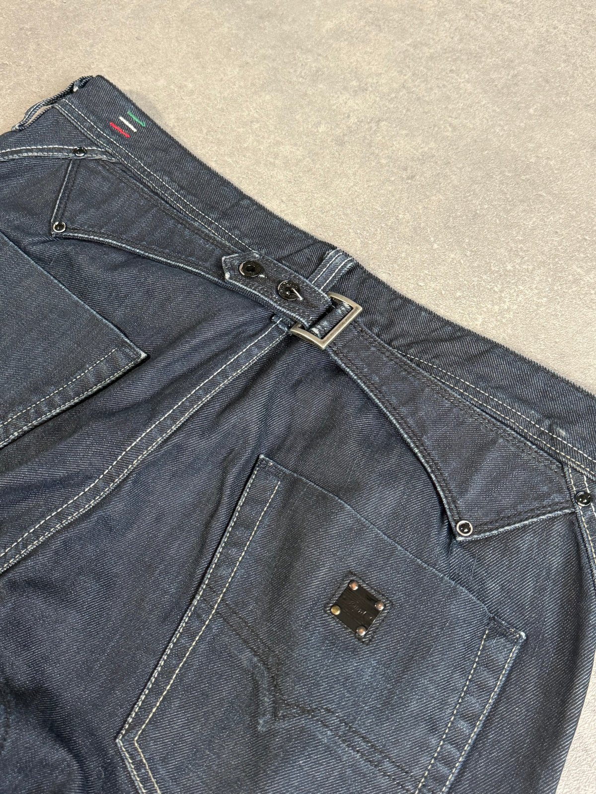 Vintage Diesel Back Buckle Baggy Raw Colour Denim Jeans