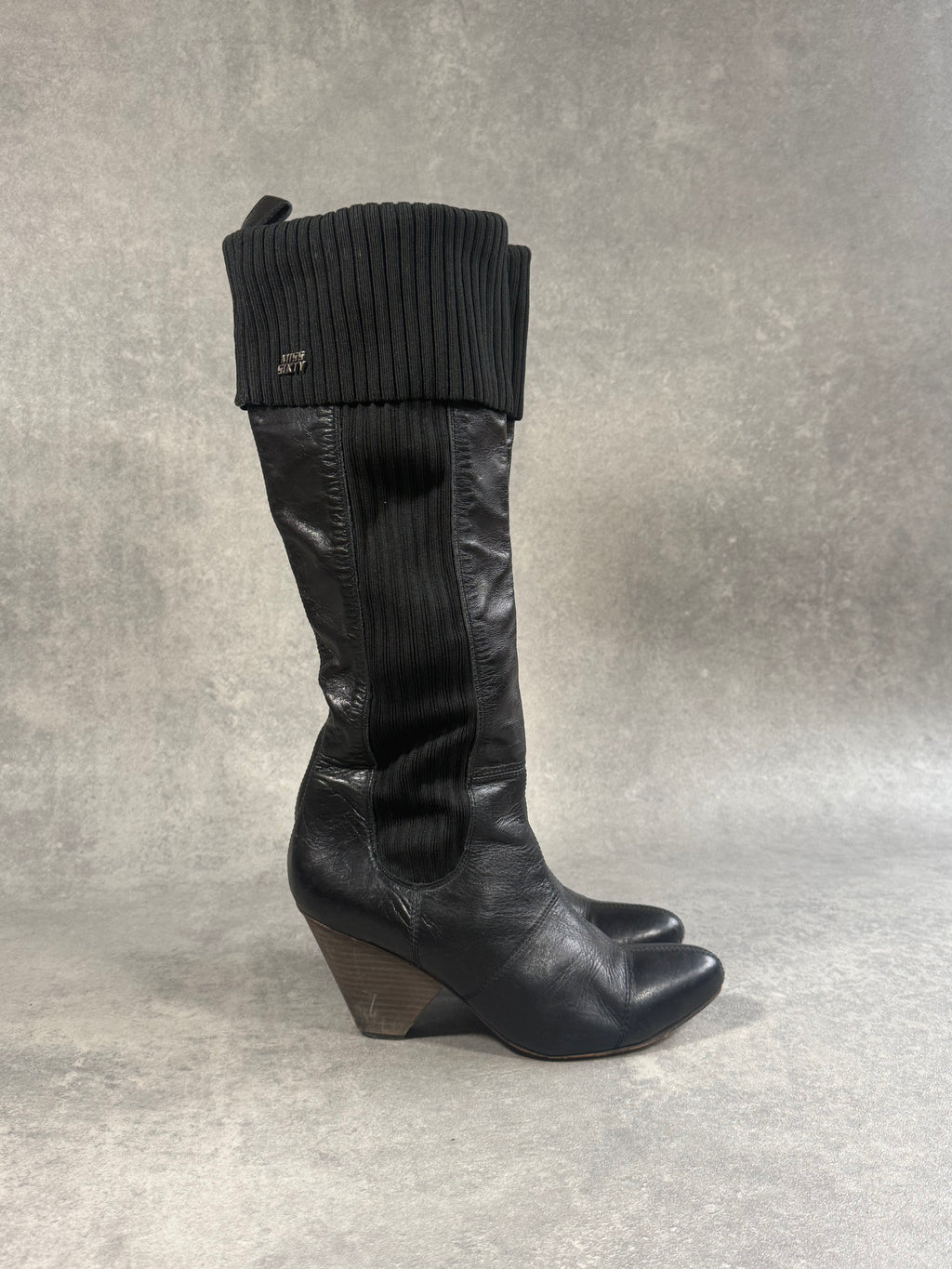 Vintage Miss Sixty Leather Heeled Boot.