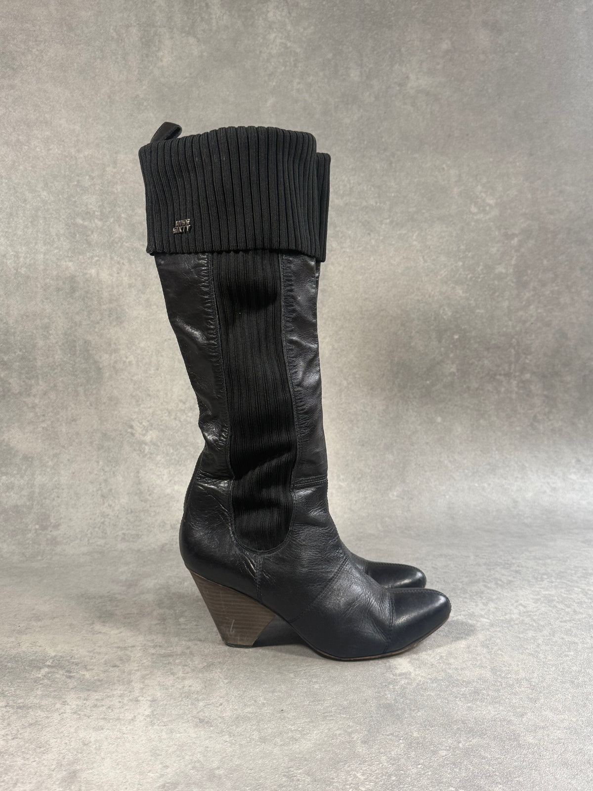 Vintage Miss Sixty Leather Heeled Boot.