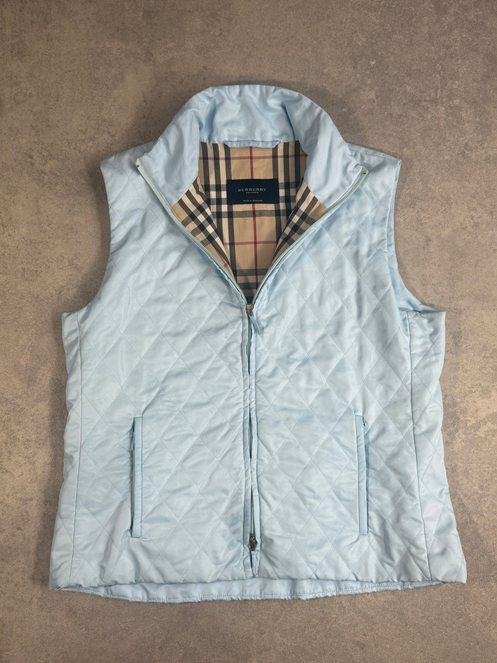 Vintage Burberry Blue Quilted Gilet