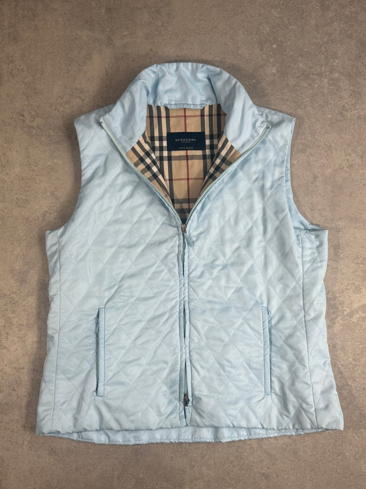 Vintage Burberry Blue Quilted Gilet
