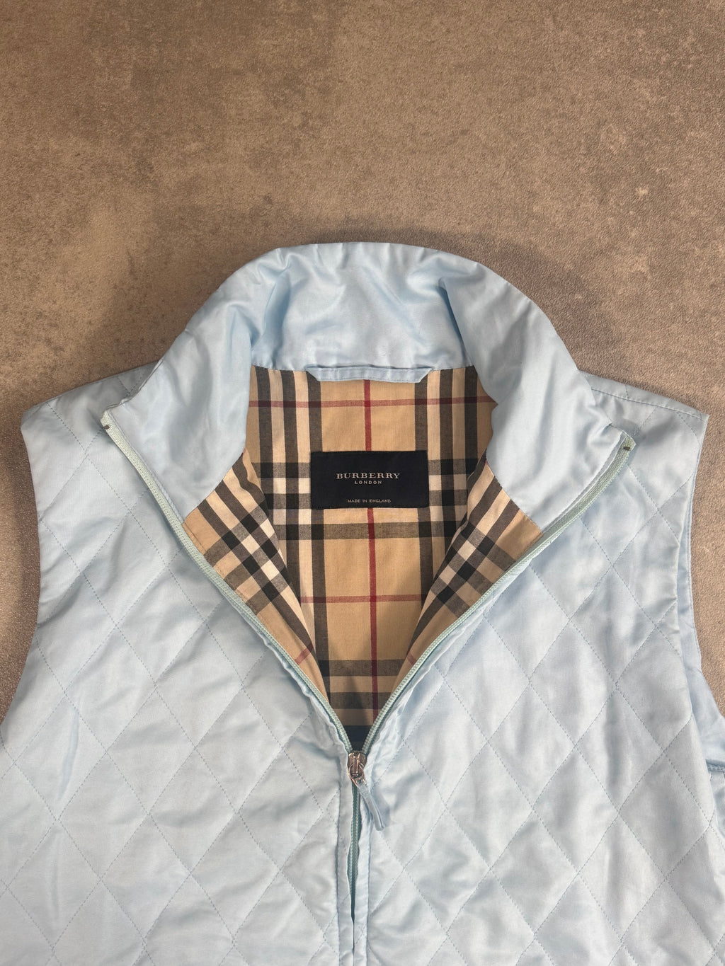 Vintage Burberry Blue Quilted Gilet