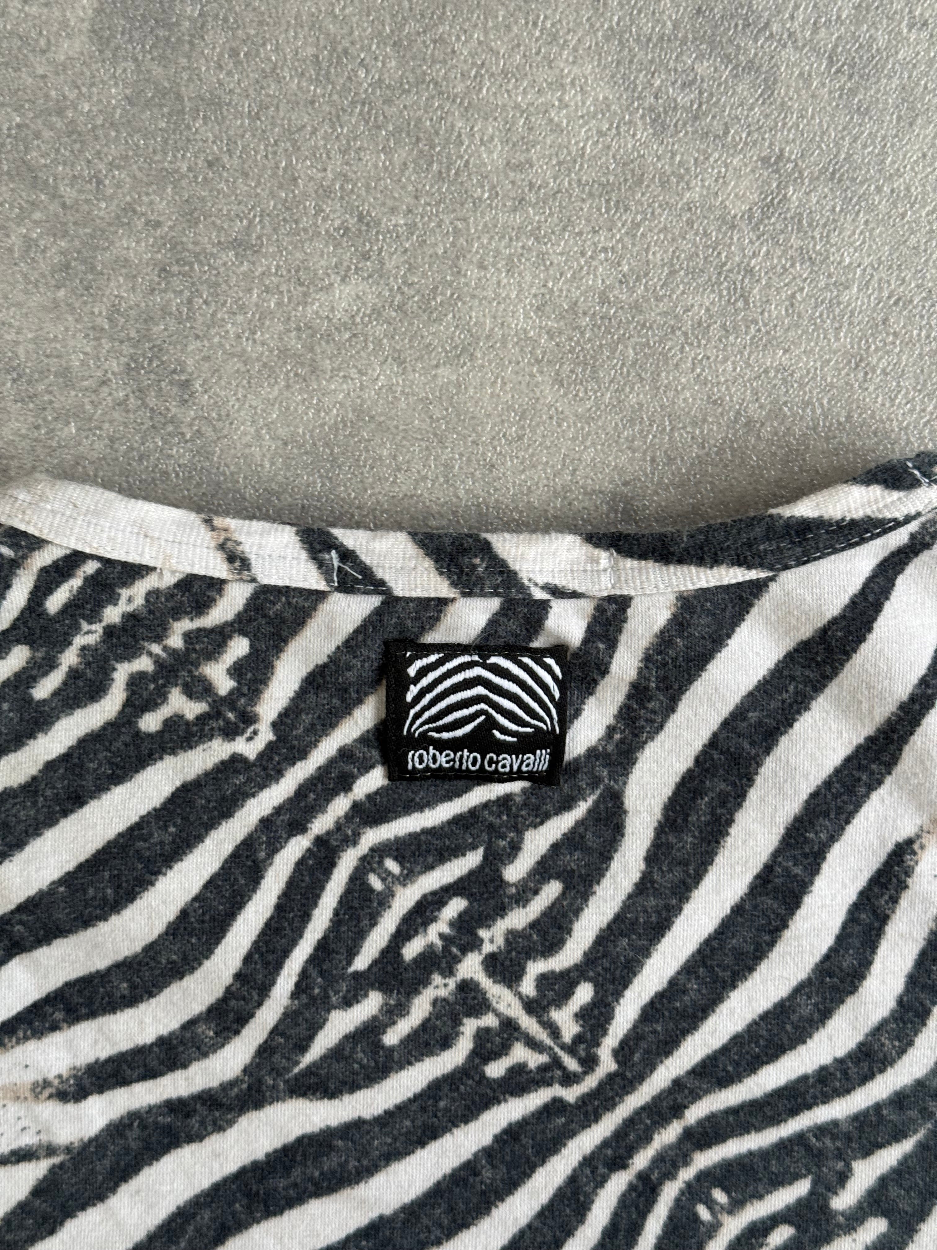 Vintage Roberto Cavalli Zebra Print T-Shirt
