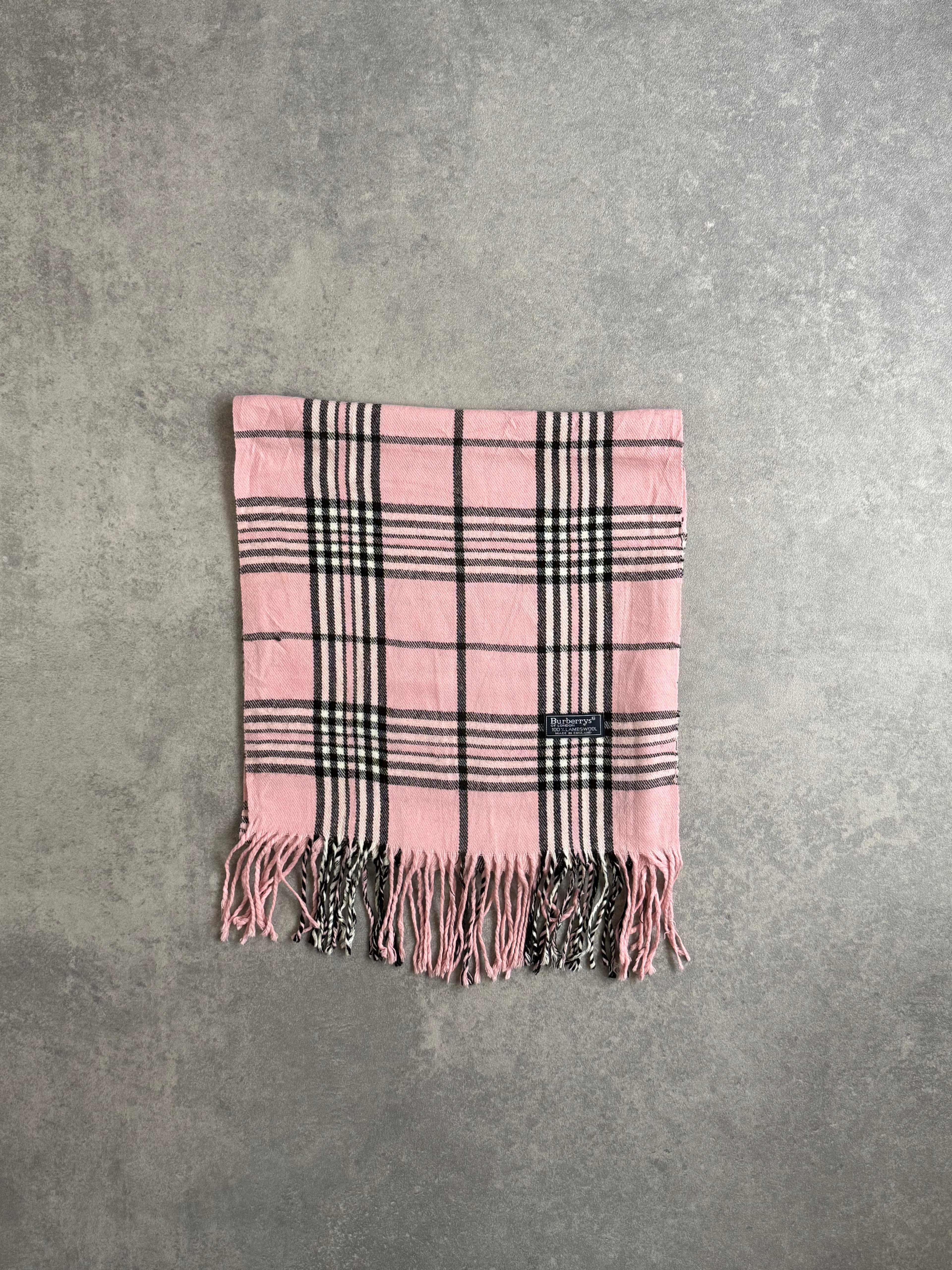 Vintage 90s Burberrys Baby Pink Scarf