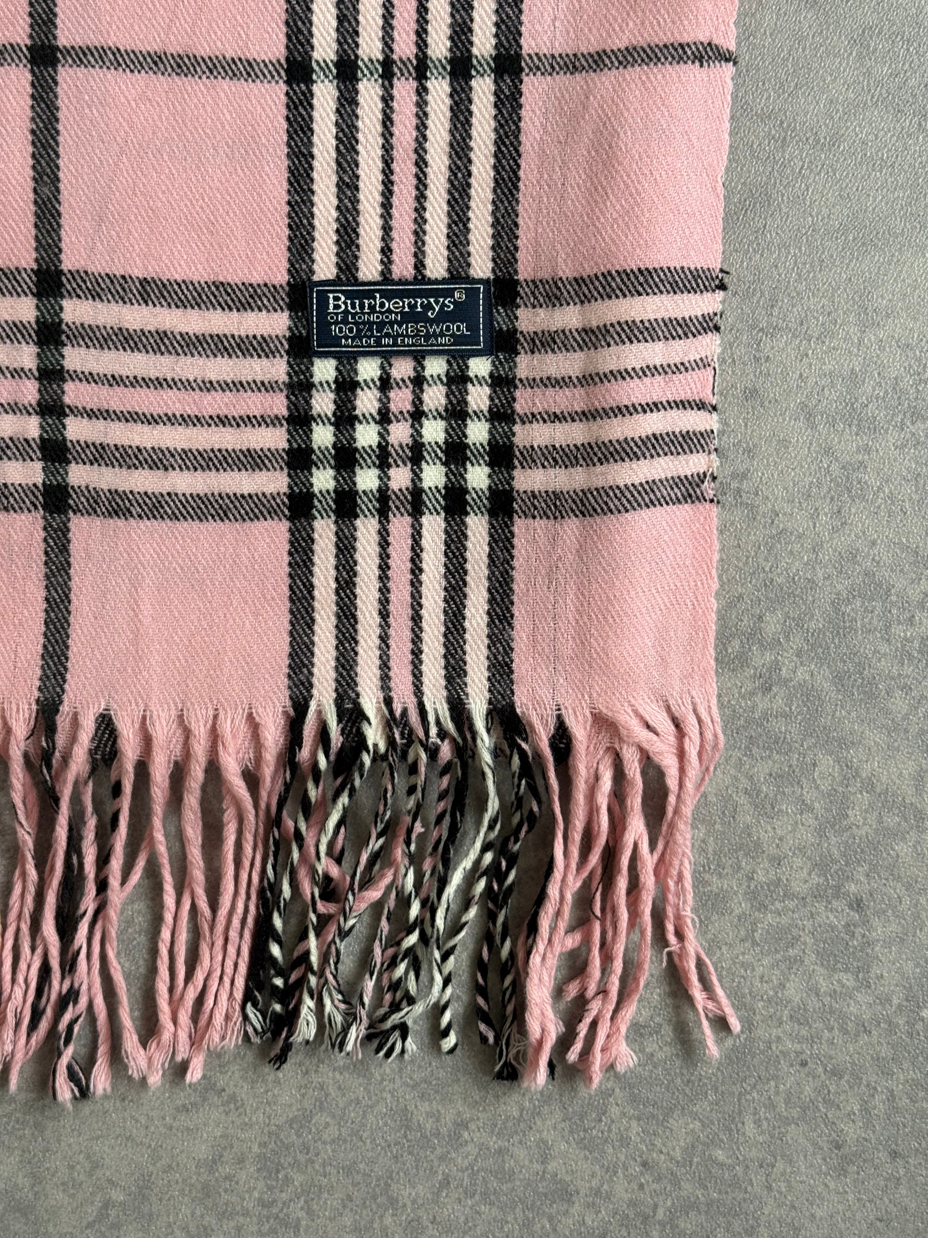 Vintage 90s Burberrys Baby Pink Scarf