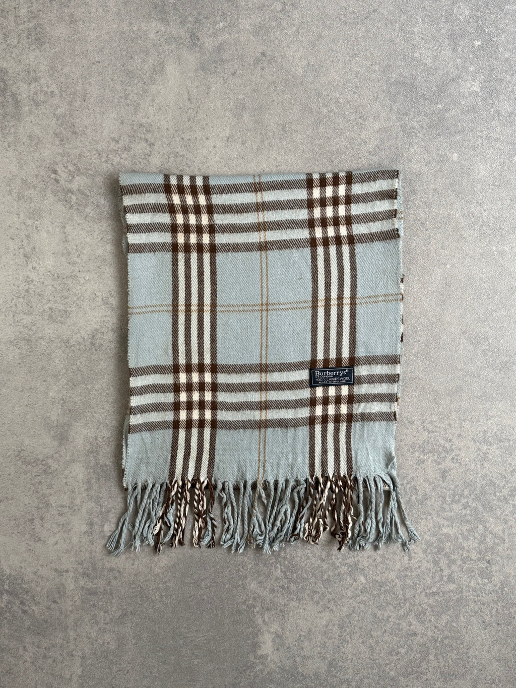 Vintage 90s Burberrys Baby Blue Scarf
