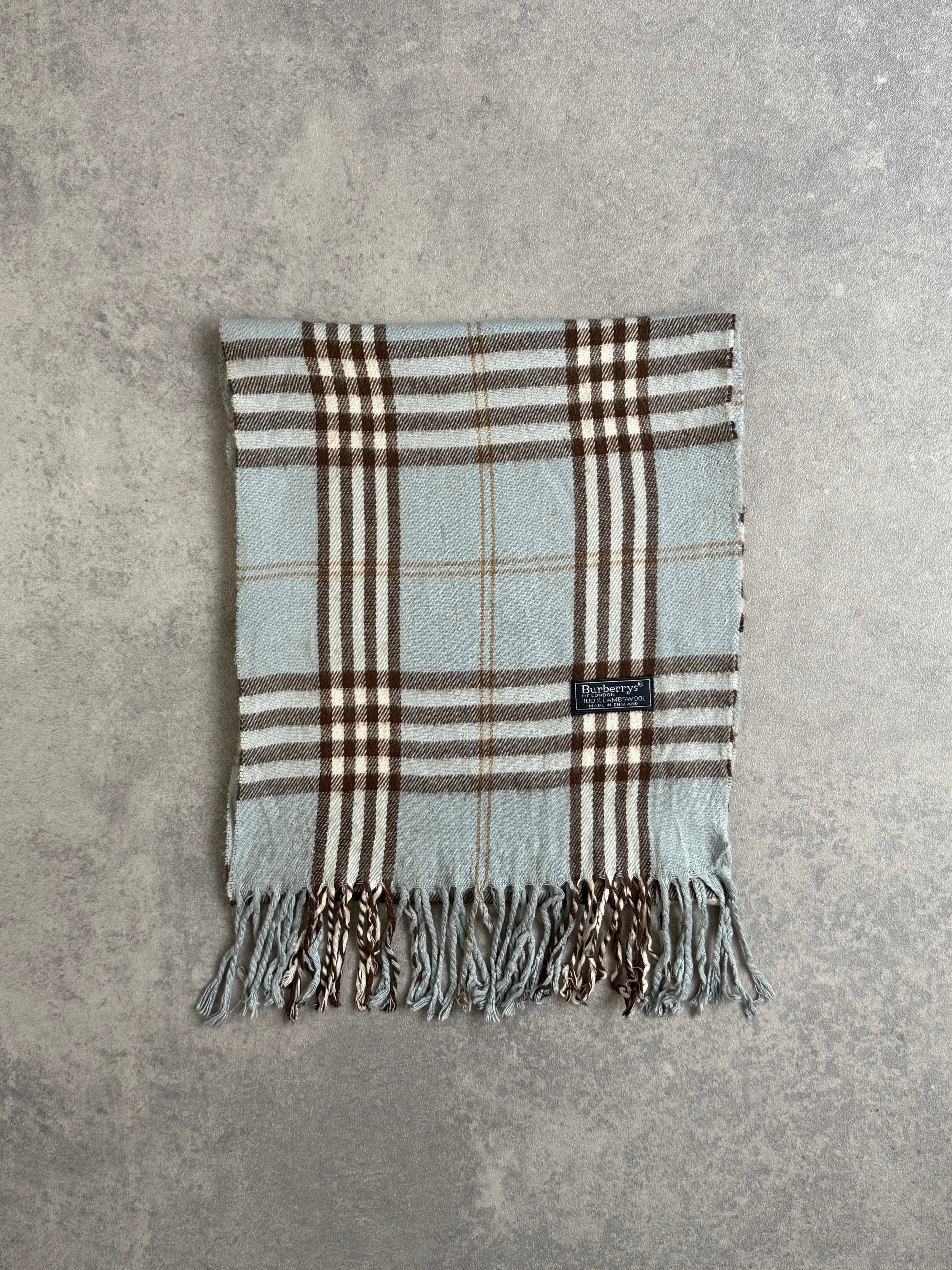 Vintage 90s Burberrys Baby Blue Scarf