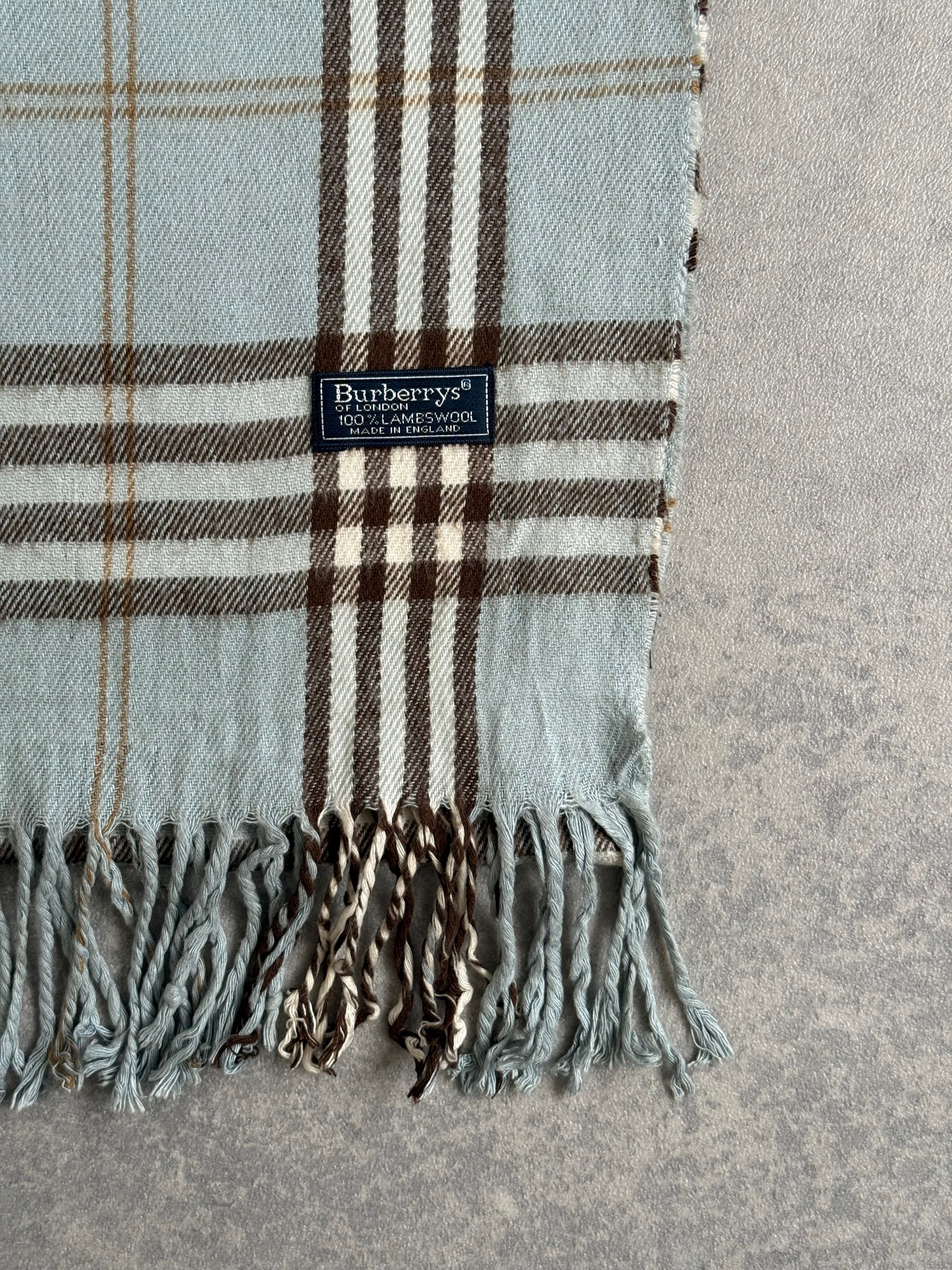 Vintage 90s Burberrys Baby Blue Scarf