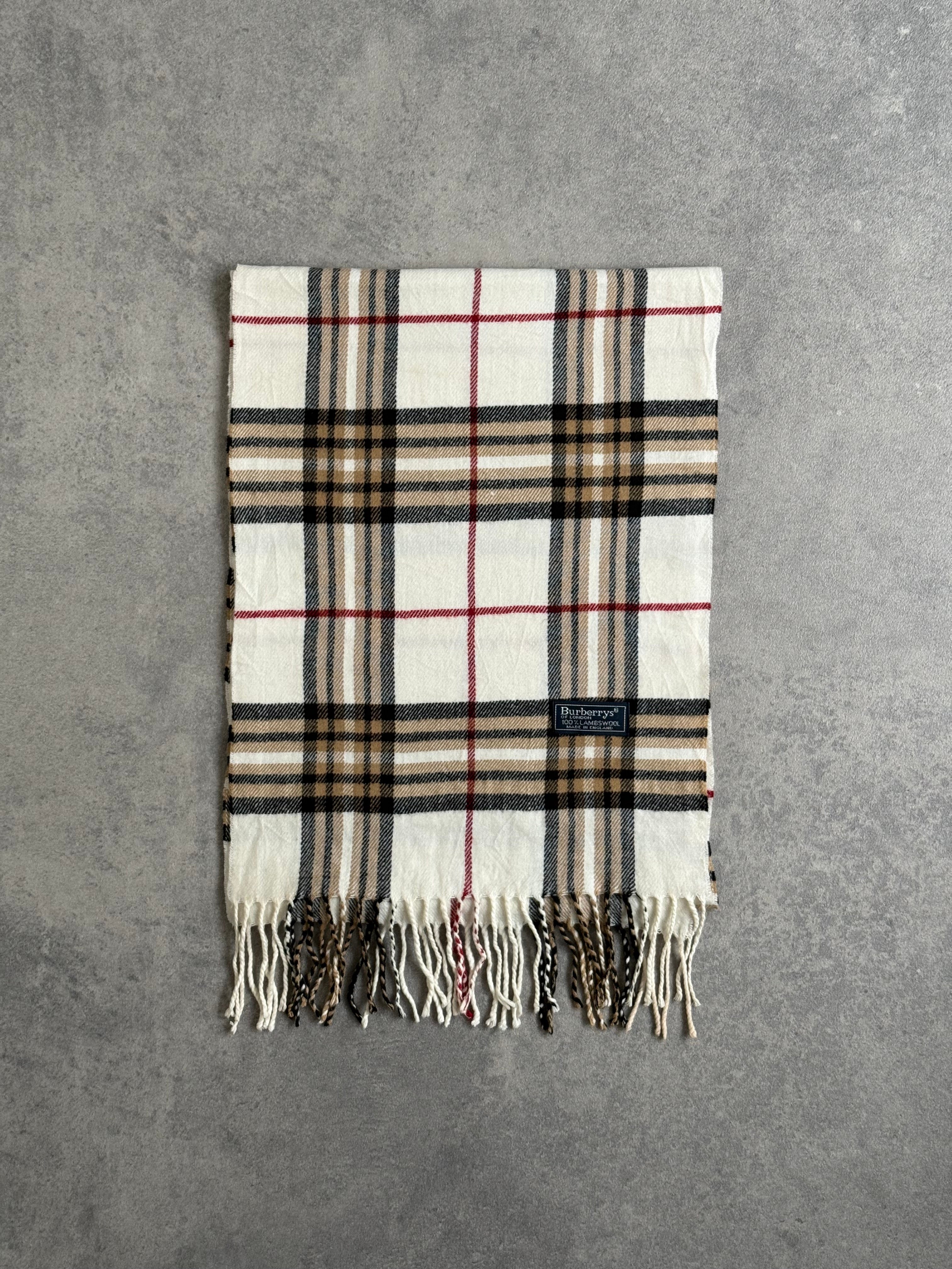 Vintage 90s Burberrys White Scarf