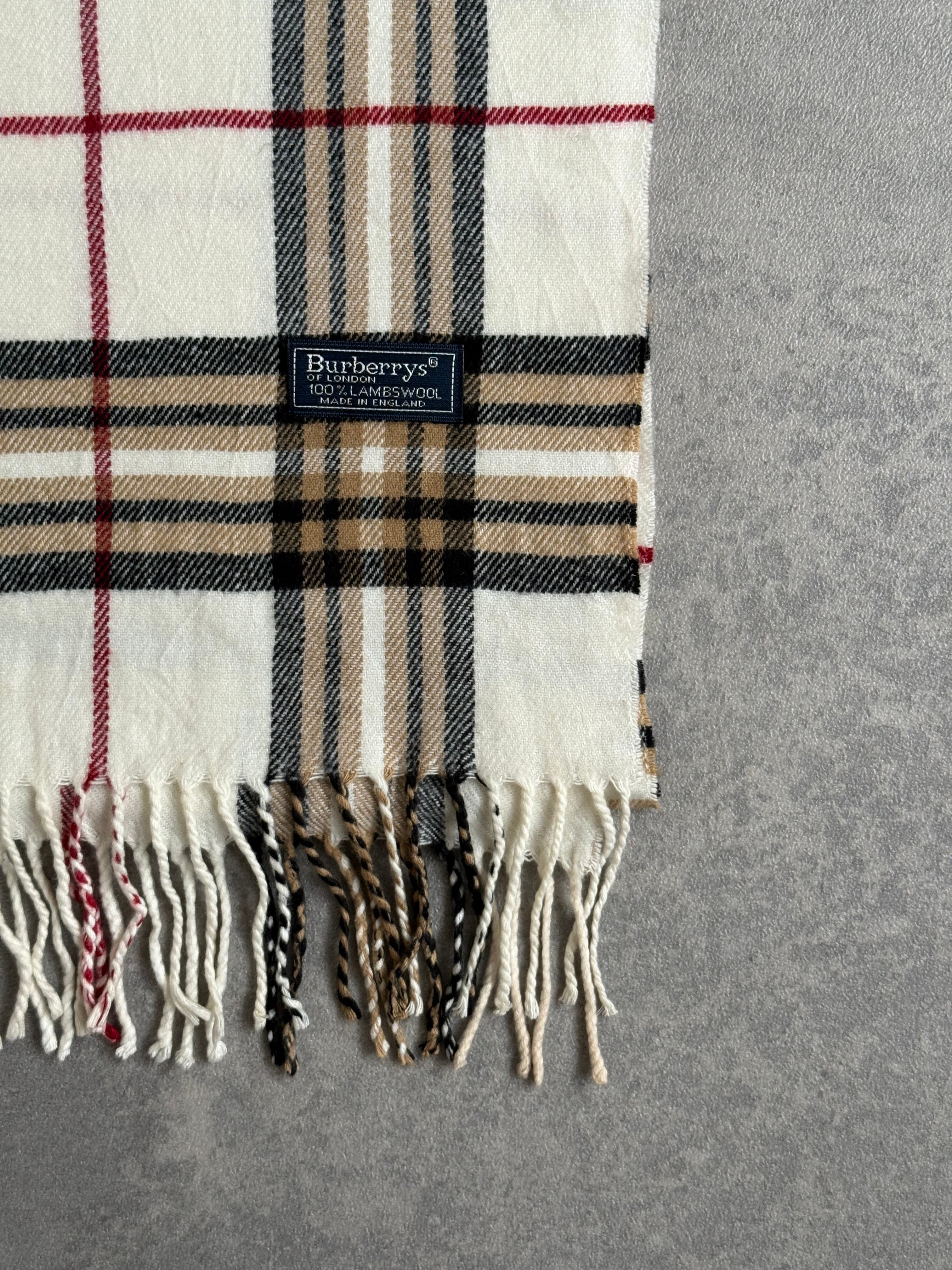 Vintage 90s Burberrys White Scarf