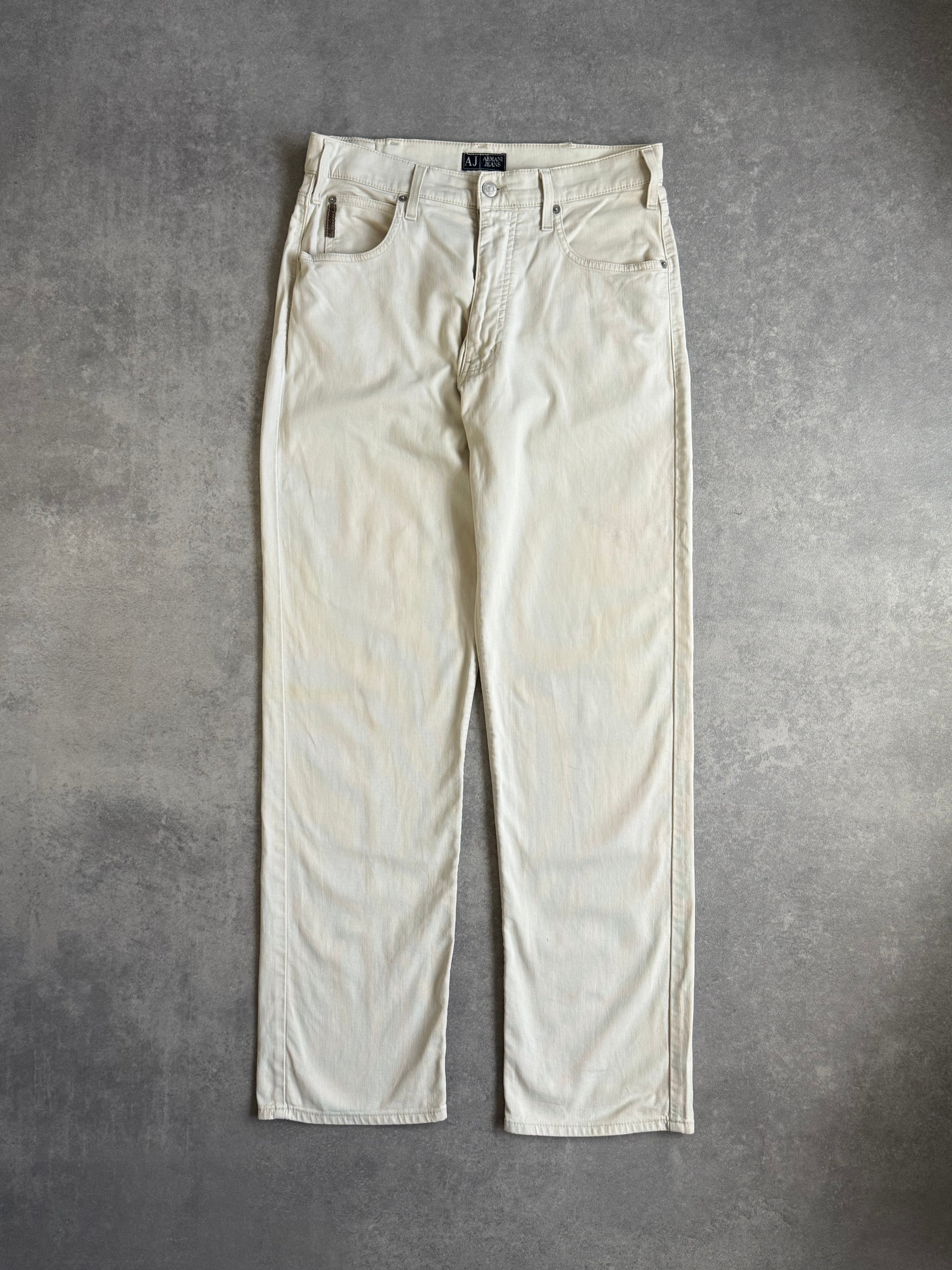 Vintage Armani Jeans Ecru Trousers
