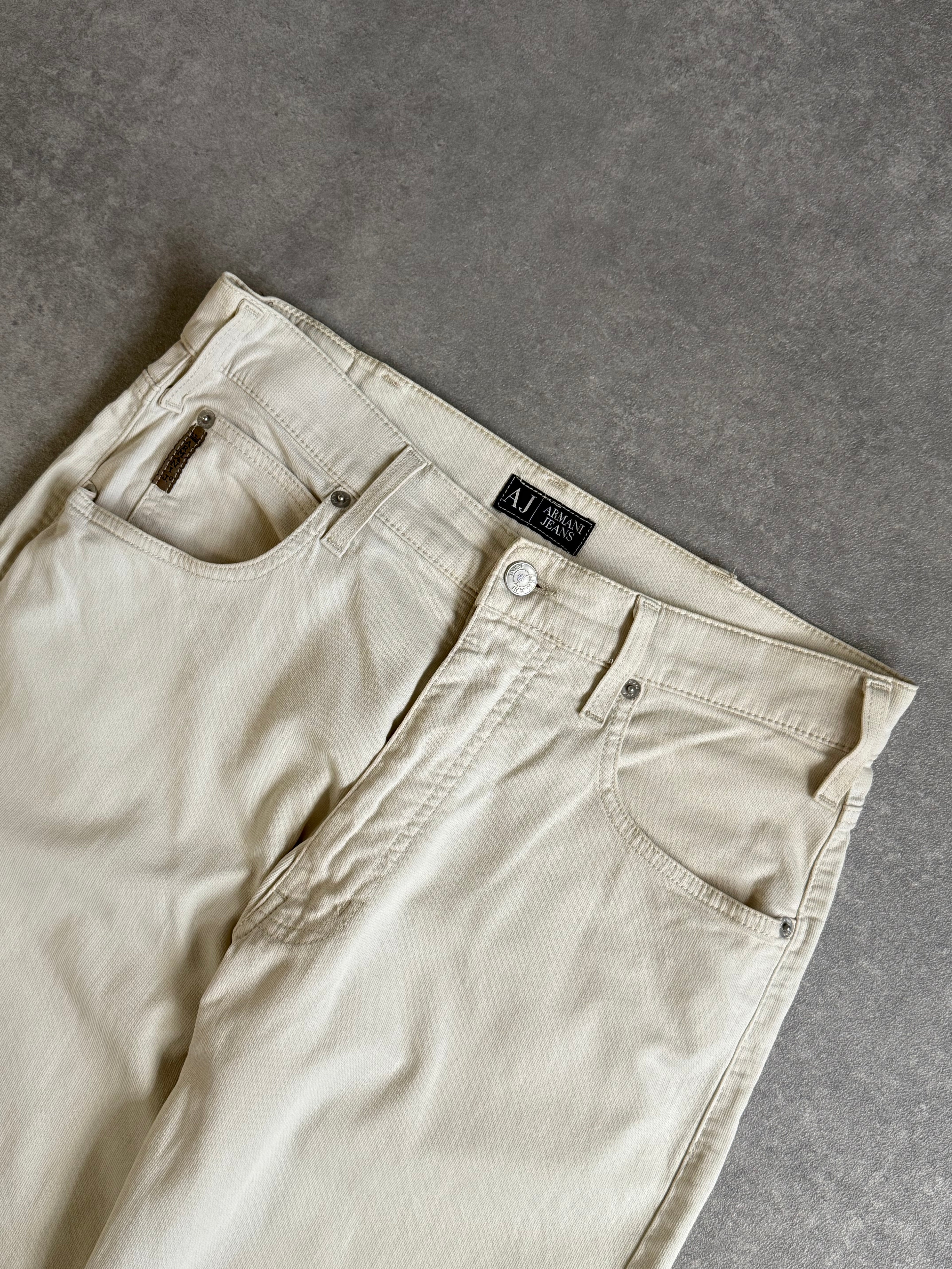Vintage Armani Jeans Ecru Trousers