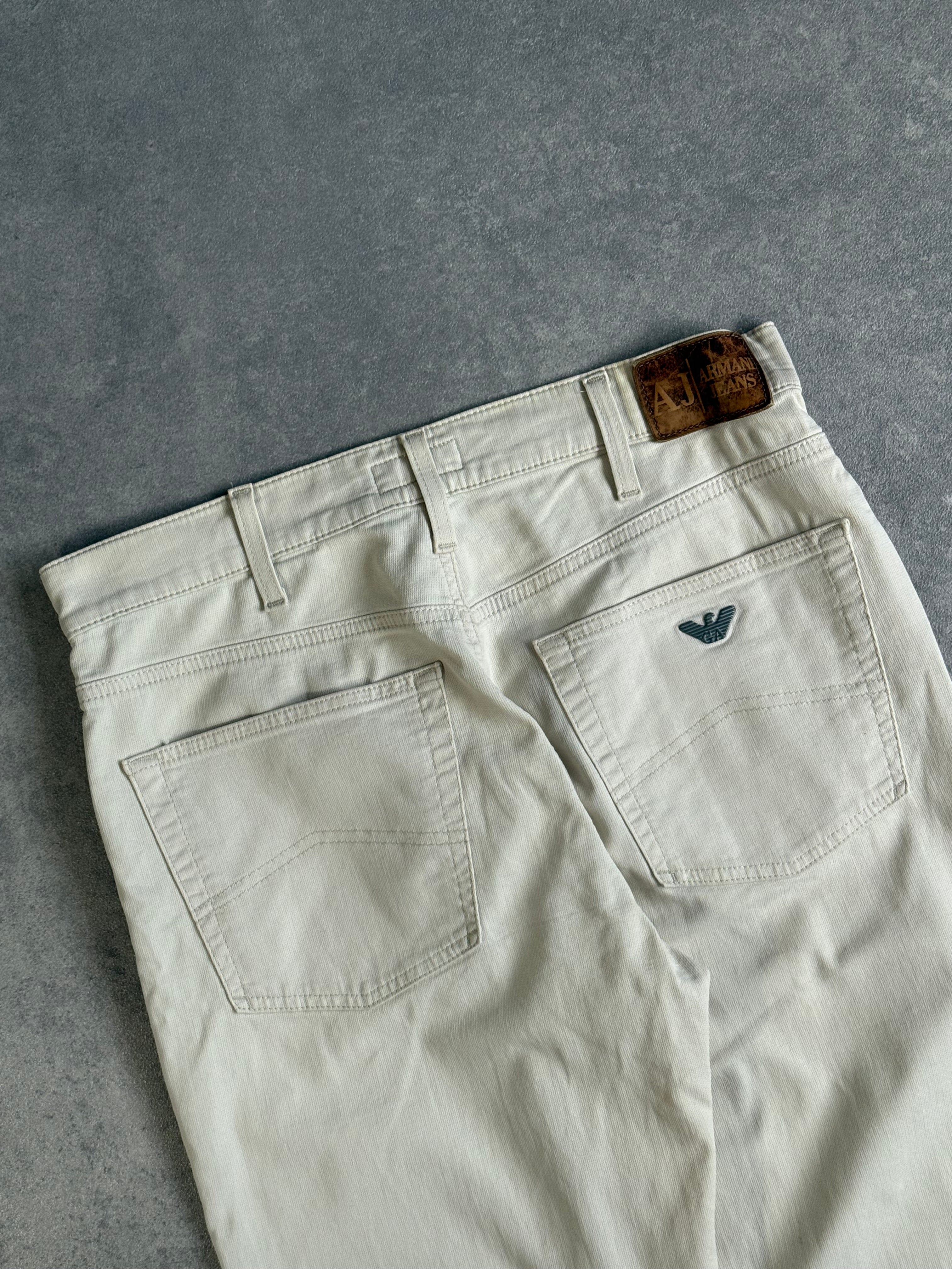 Vintage Armani Jeans Ecru Trousers