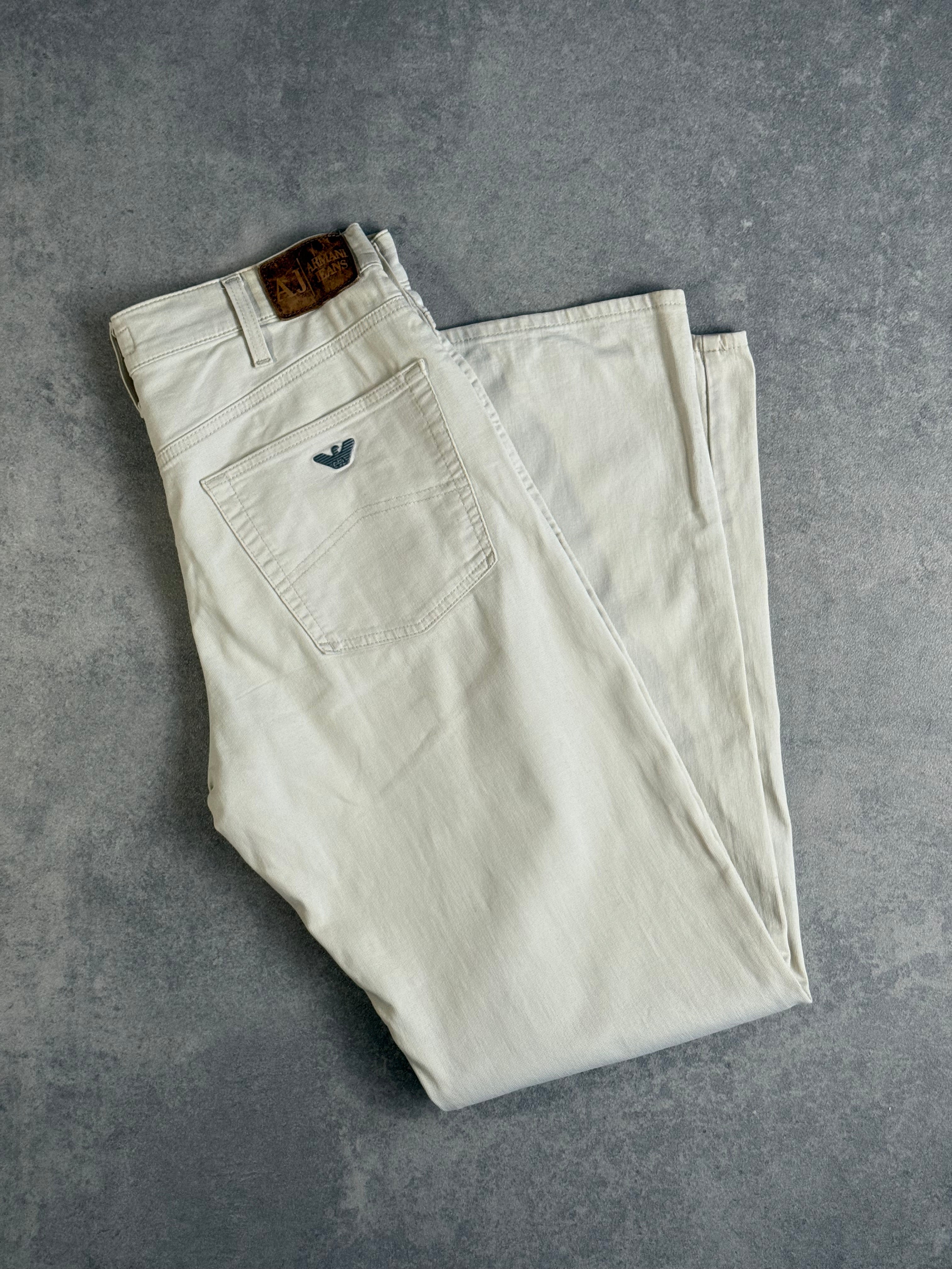 Vintage Armani Jeans Ecru Trousers