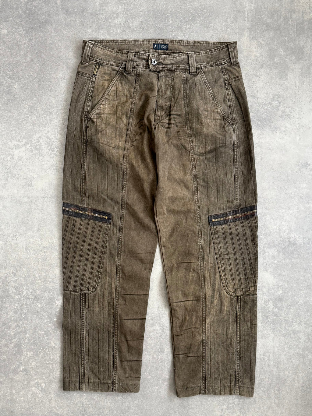 Armani Jeans Utility Panelled Zip Cargo Trousers