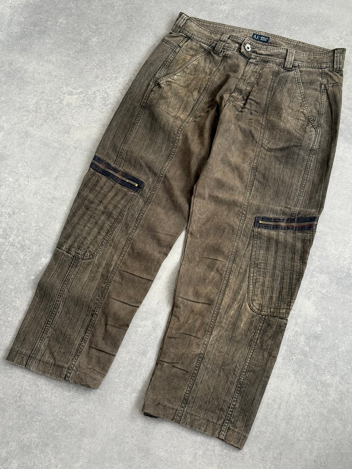 Armani Jeans Utility Panelled Zip Cargo Trousers