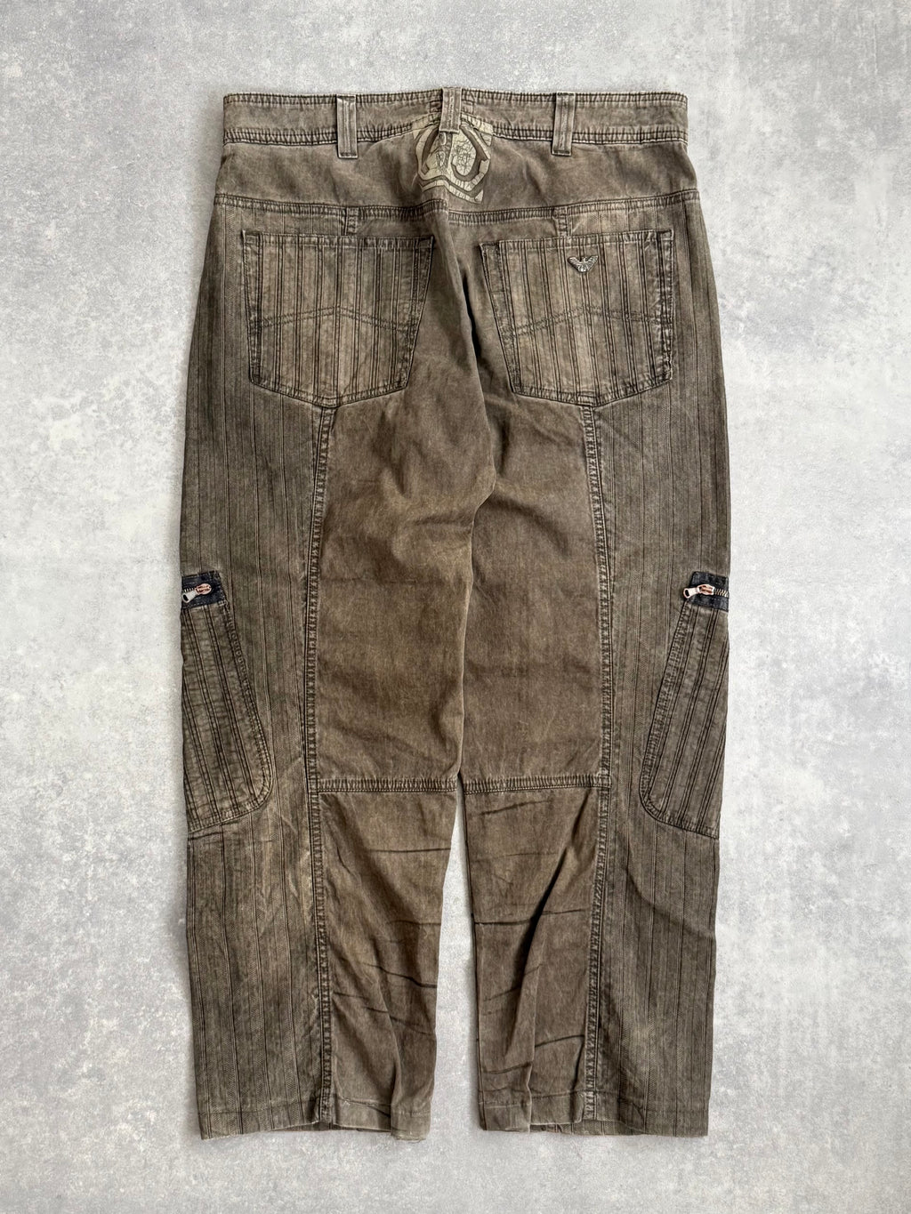 Armani Jeans Utility Panelled Zip Cargo Trousers