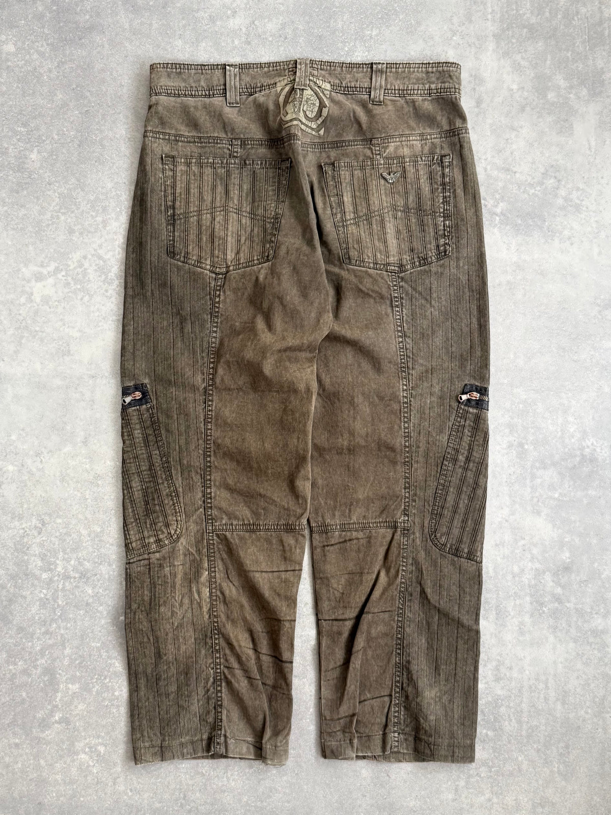 Armani Jeans Utility Panelled Zip Cargo Trousers
